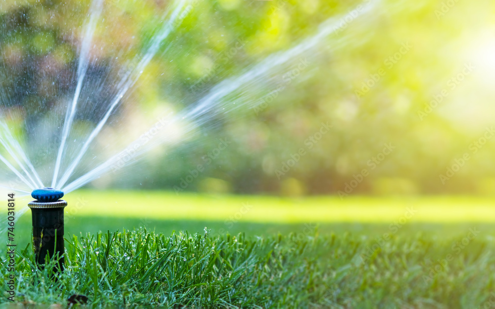 Sprinkler system installation in progress at a Cypress, TX residential property