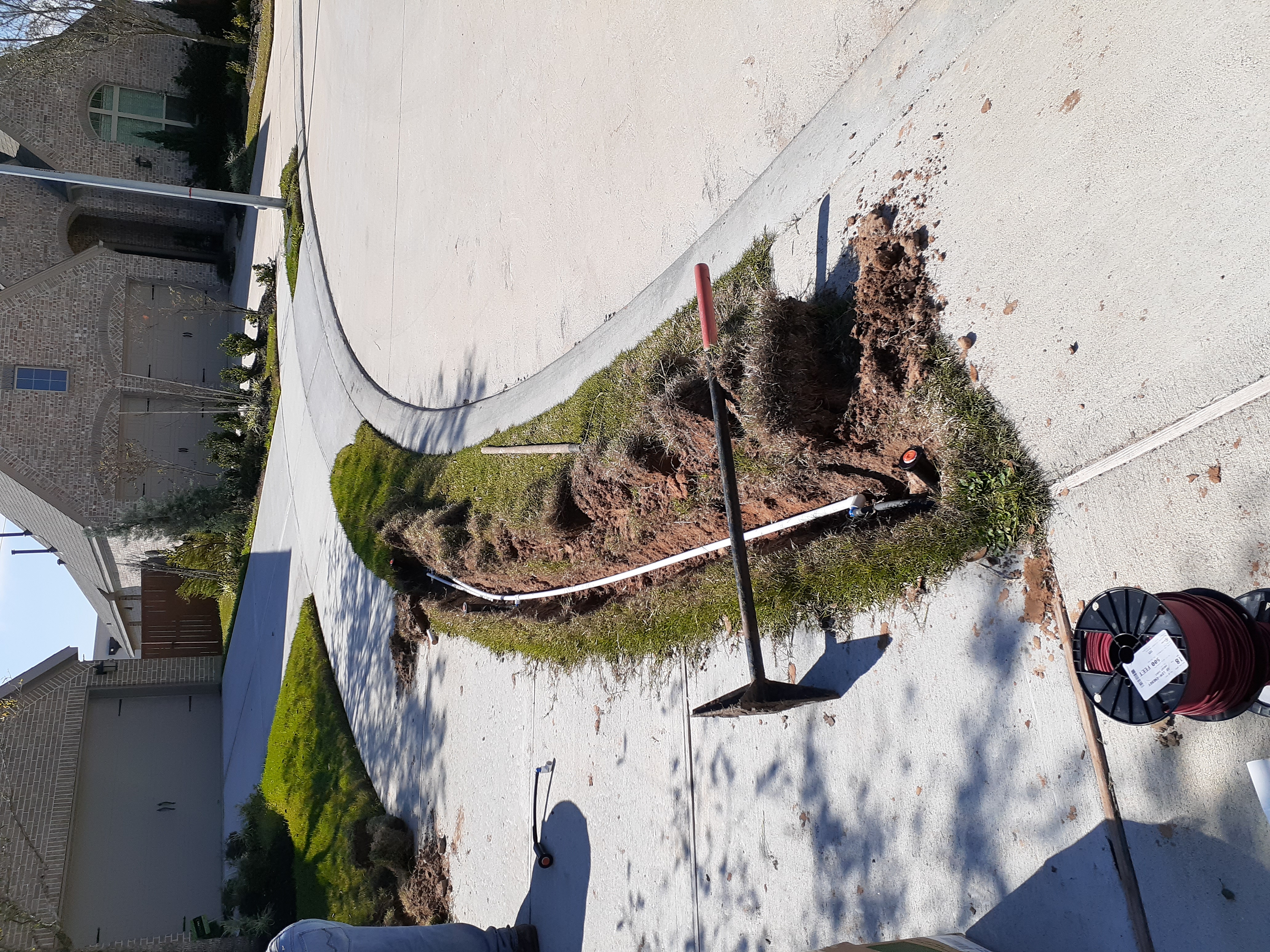 Sprinkler zone laid out and connected at the Glencorse property